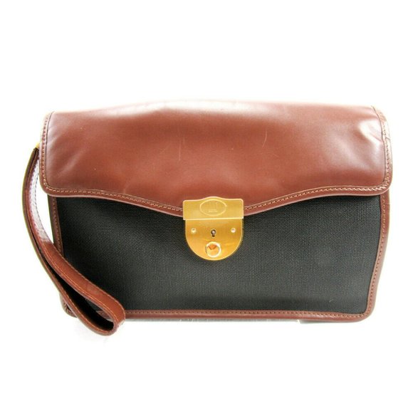 dunhill Clutch Bag PVC Leather Auth Used T10477 - Picture 1 of 8